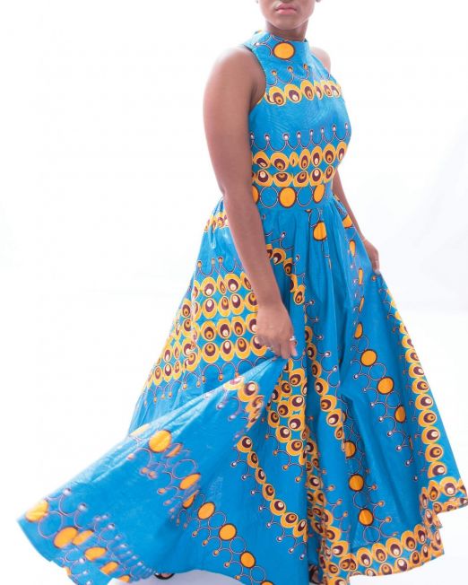 Women Long Dress Africa Print 100% Coton (1)