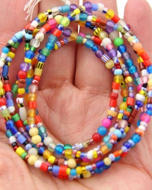 African Beads for women Multicolor Spacer Beads set of 6