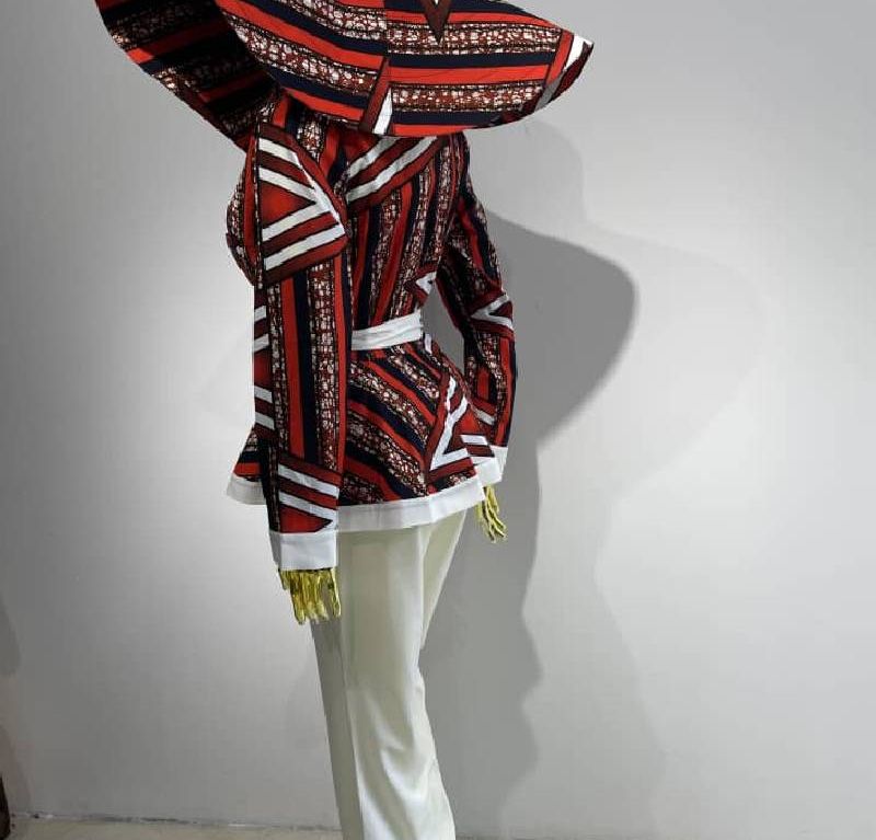 Women 3 pieces vest, pant and hat African print come in different colors
